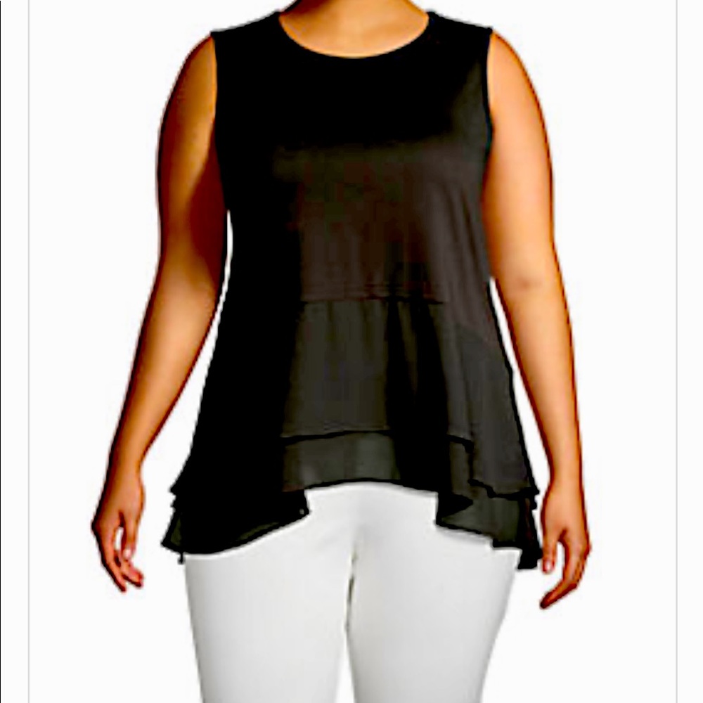 NWOT Michael Kors Double Ruffle tunic tank